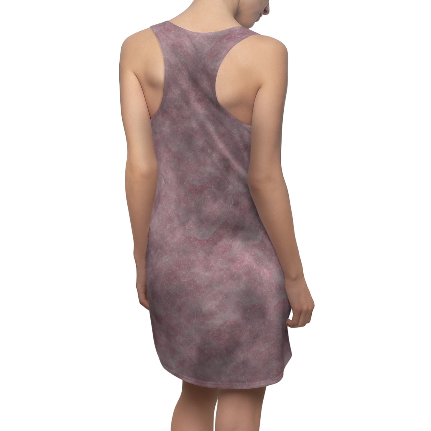 Rosa Racerback Kleid – Sommerkleid mit abstraktem Wolkenmuster