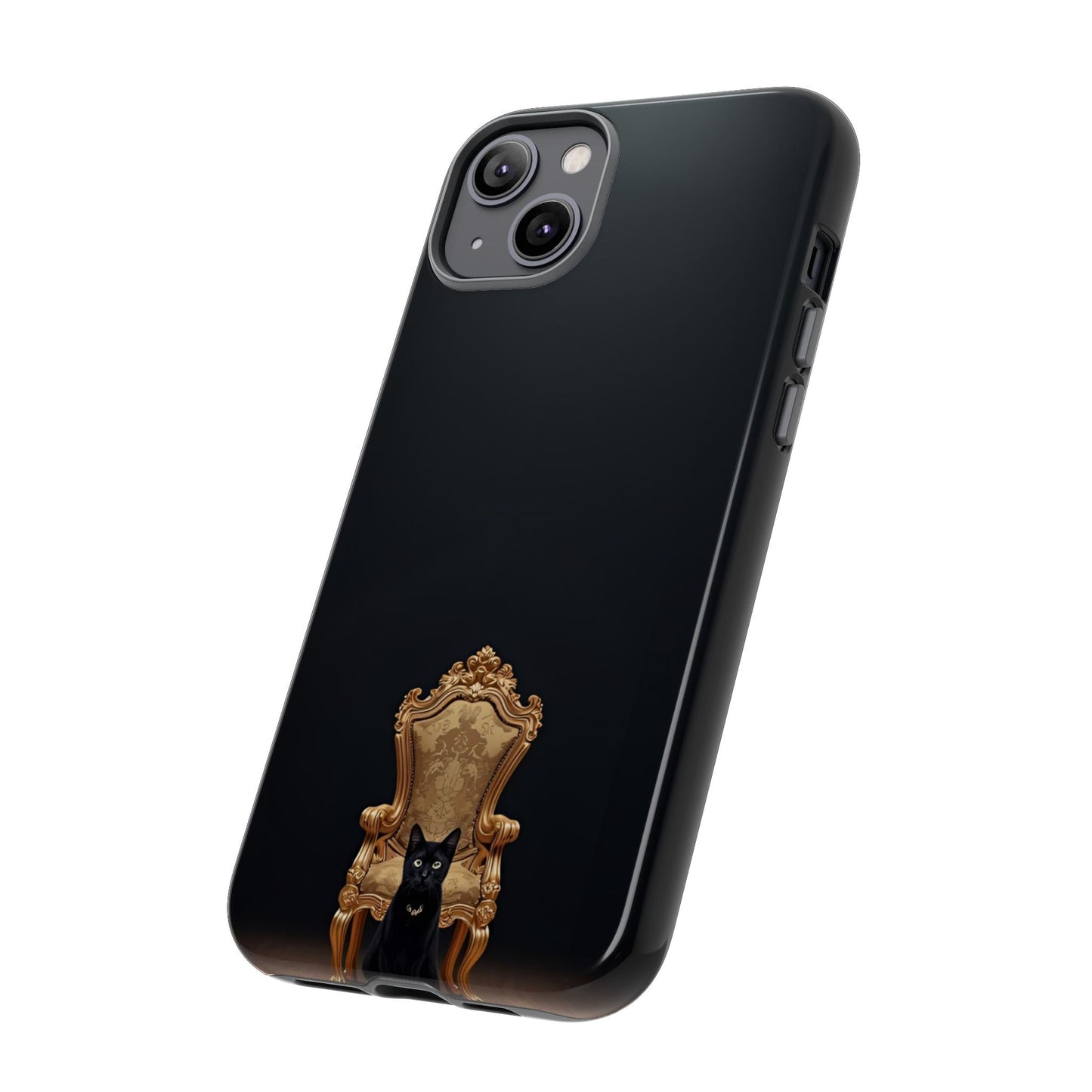 Black Cat on Golden Throne – Premium Phone Case Protective Slim