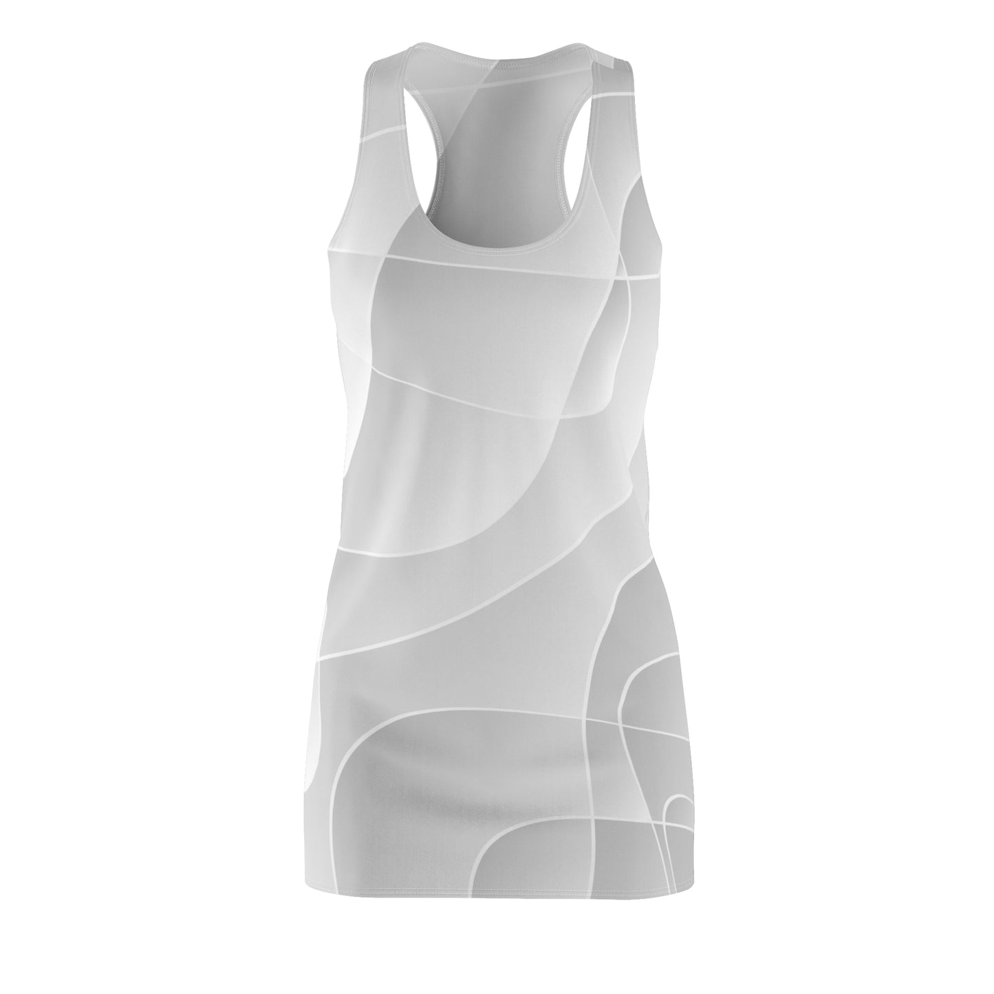 Racerback Damenkleid Sommer – Graues Linienmuster, elegant & modern