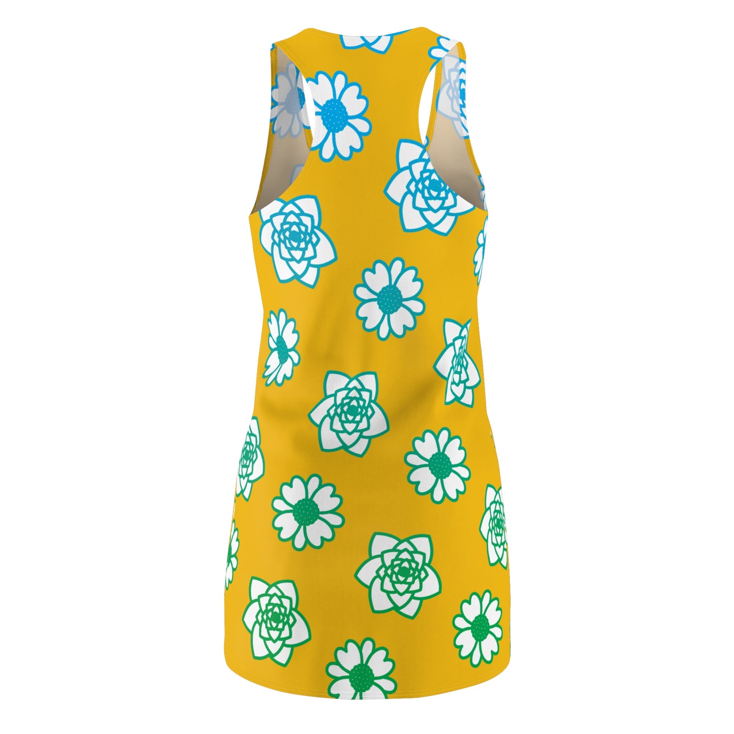 Racerback Kleid Orange mit grünem Blumenmuster Sommerlook