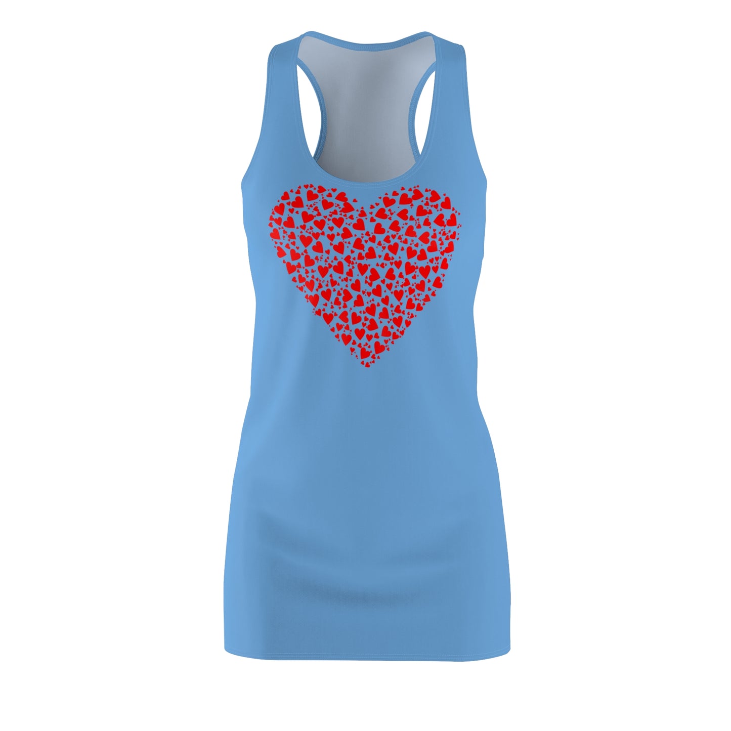 Herz Racerback Kleid – Romantisches Sommerkleid Hellblau