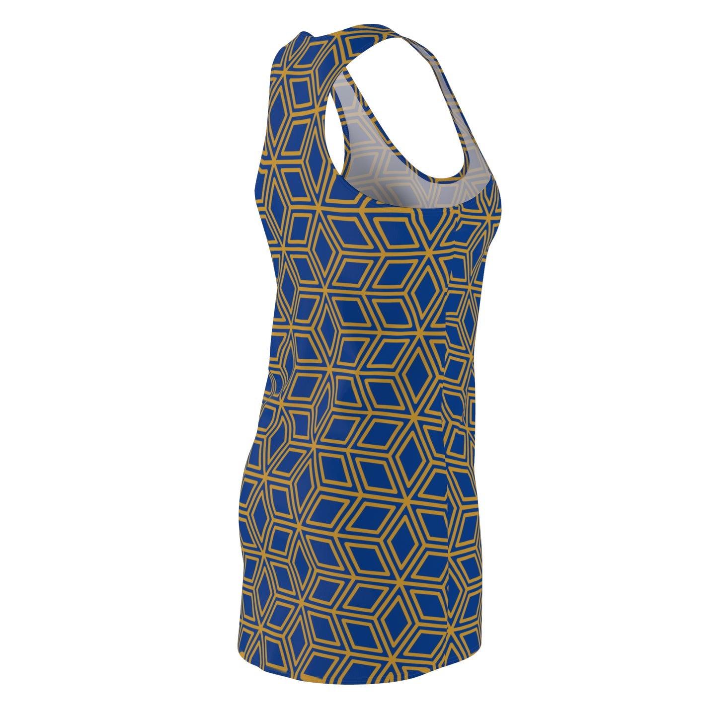 Luxury Racerback Dress mit Geometric Cube Pattern Design