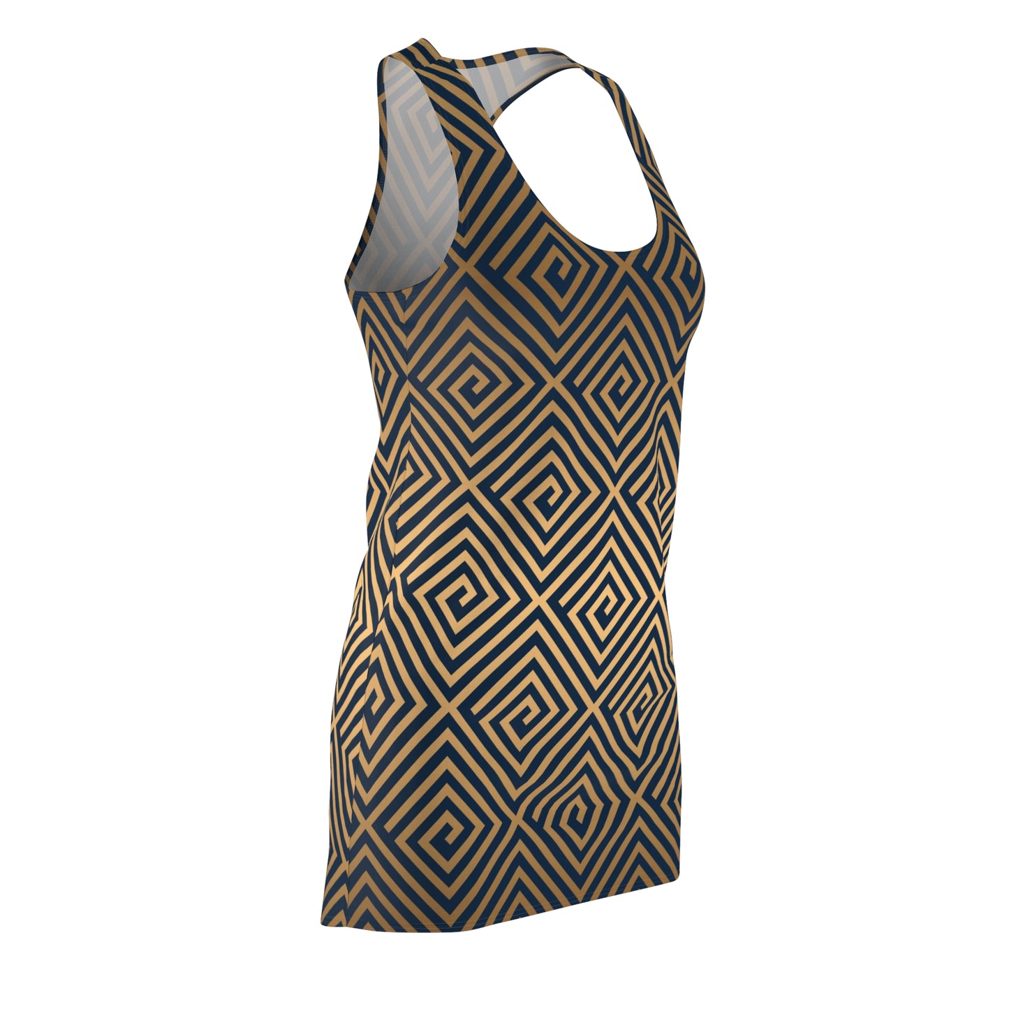 Geometric Spiral Damenkleid | Retro Muster Kleid Elegant
