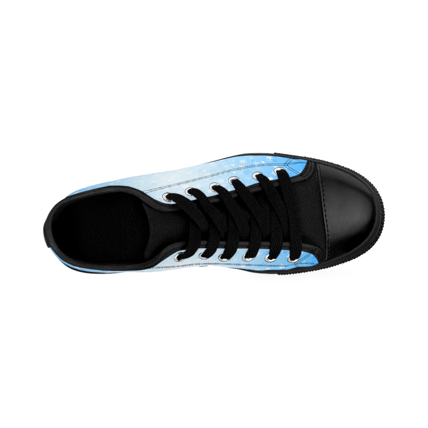 Star Pattern Canvas Sneakers Women – Blue Gradient Lace-Up Shoes