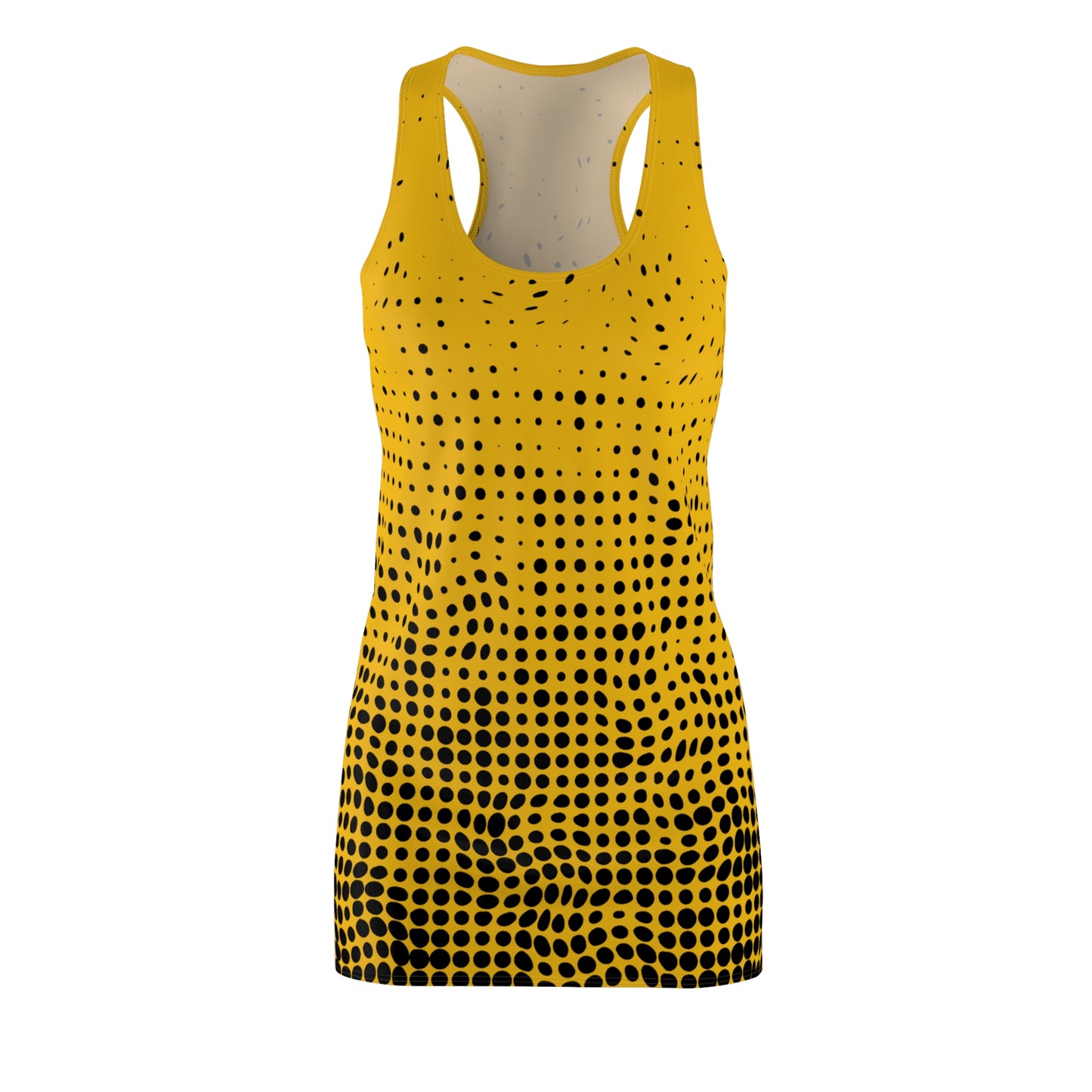 Punkte Gradient Racerback Kleid – Schwarz Gelb Sommerkleid