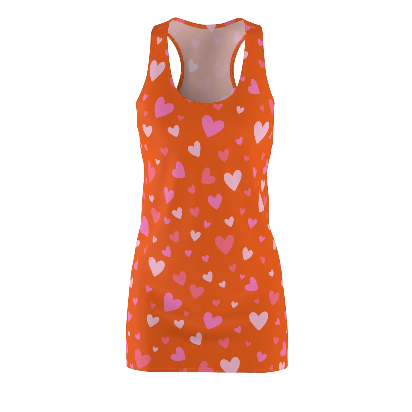 Pink Herz Racerback Kleid – Verspieltes Sommerkleid in Orange