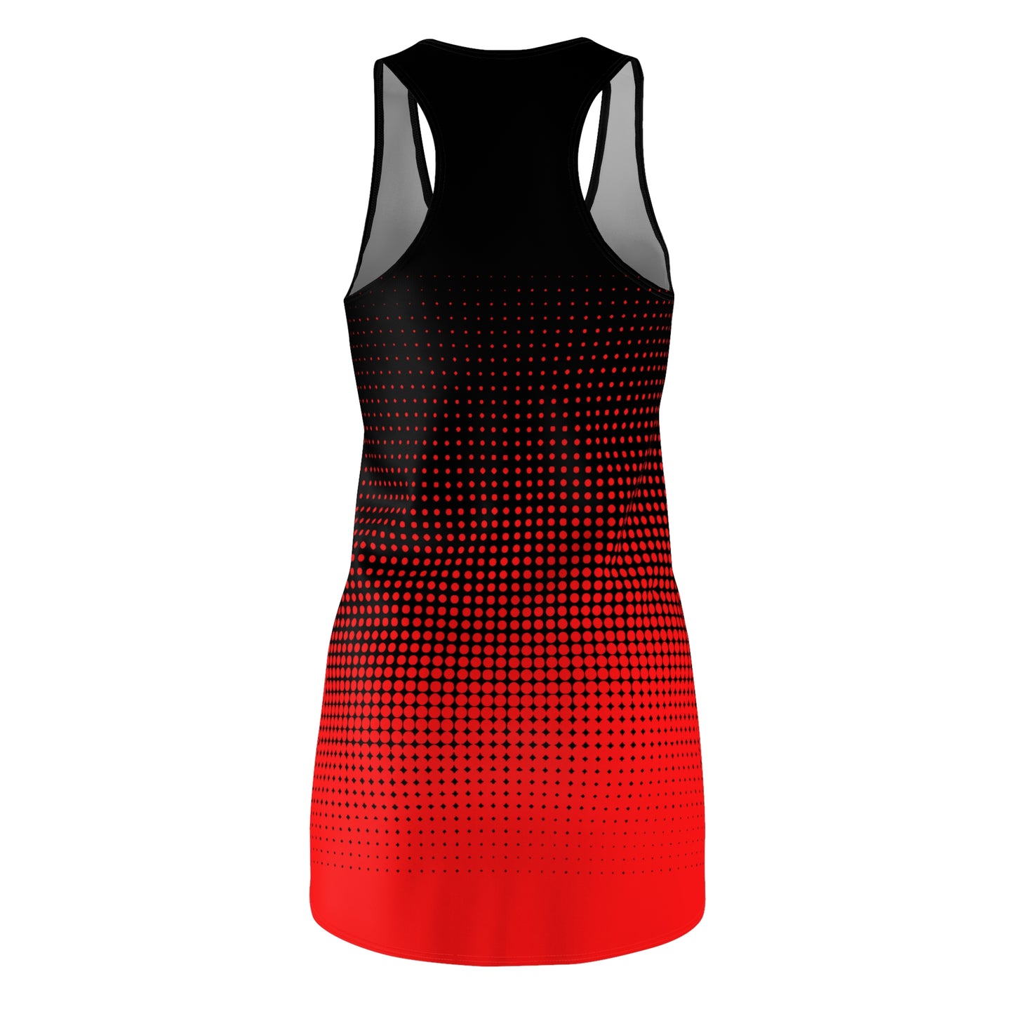 Racerback Kleid Schwarz Rot Farbverlauf mit Punkte Design
