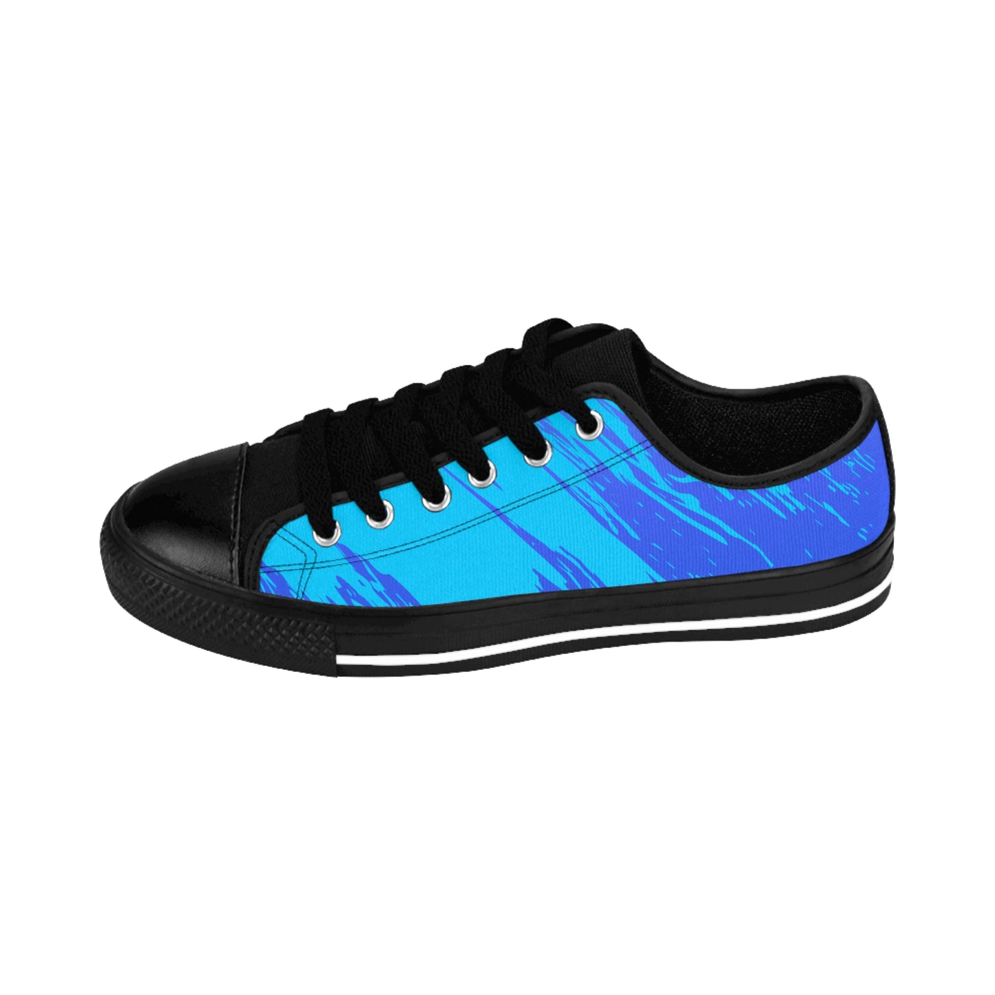 Blue Gradient Abstract Canvas Sneakers Women Casual Lace-Up Shoes
