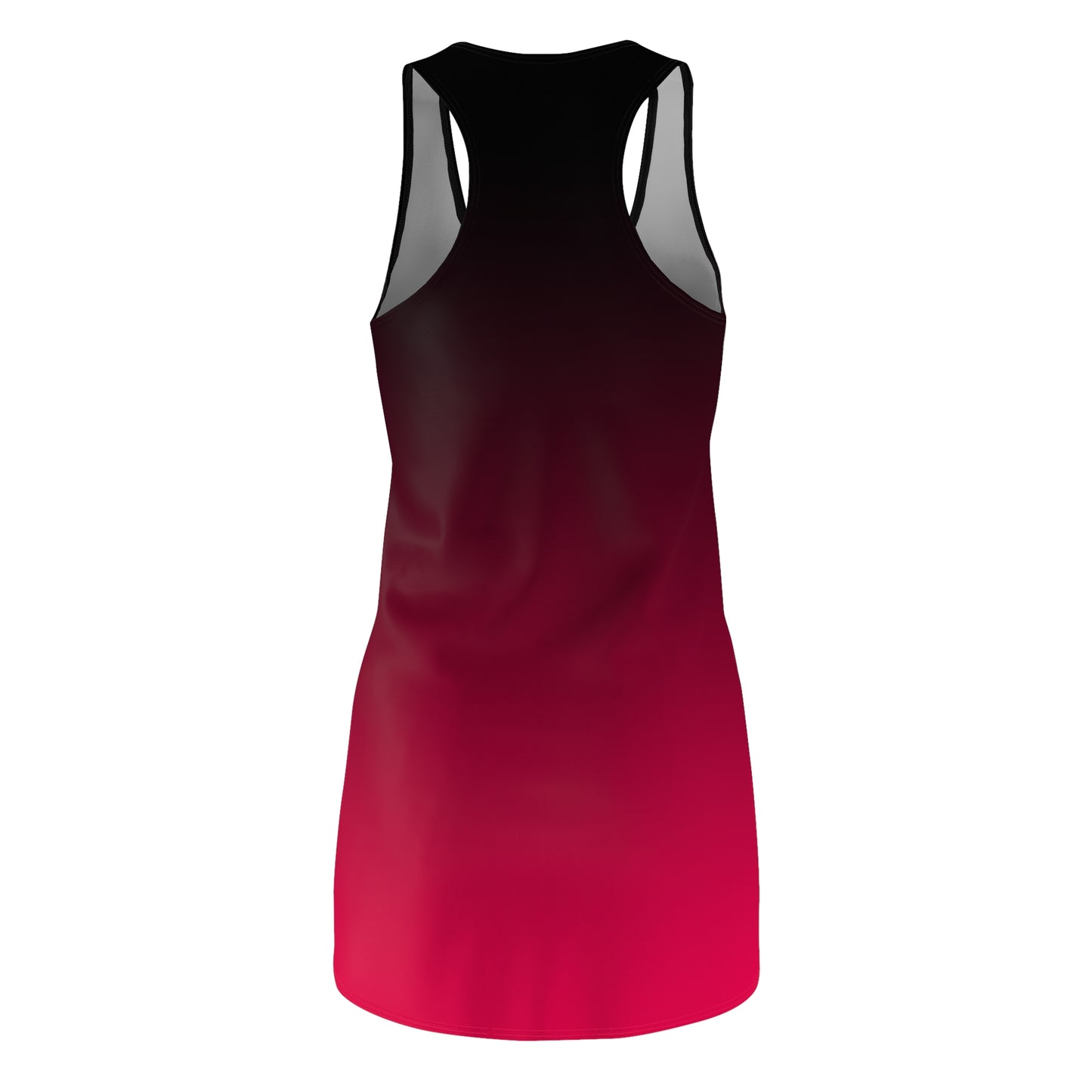 Rot-Schwarzes Racerback Kleid – Farbverlauf Look Herzmotiv