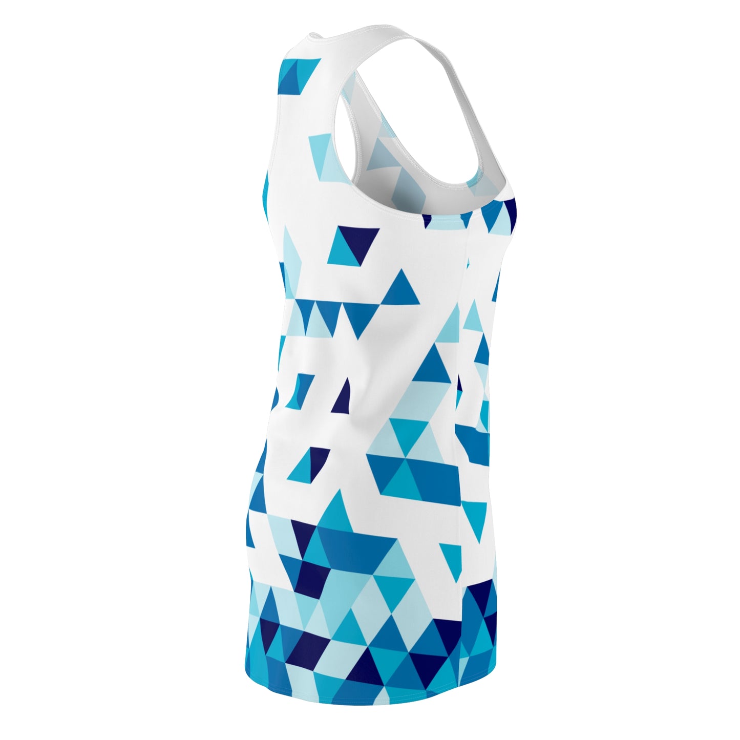 Dreieck Racerback Kleid – Blau Weiß Sommerkleid