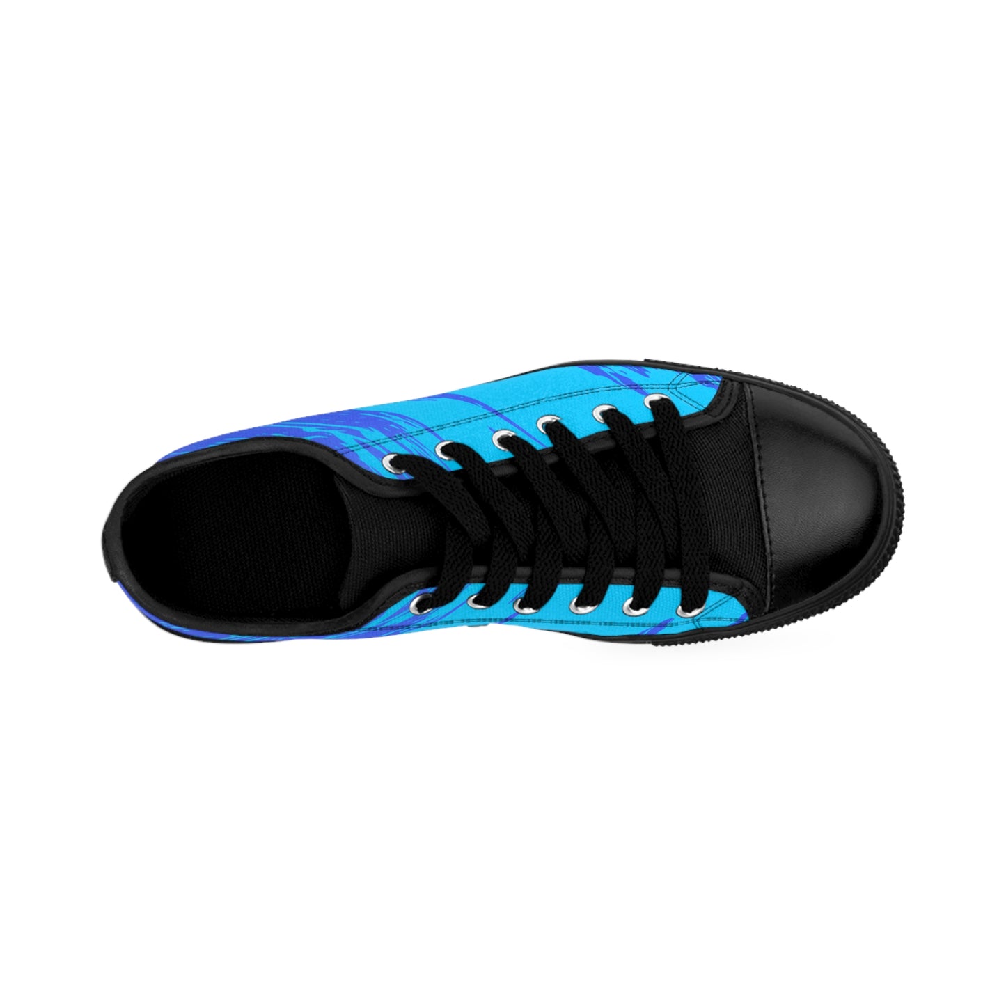 Blue Gradient Abstract Canvas Sneakers Women Casual Lace-Up Shoes