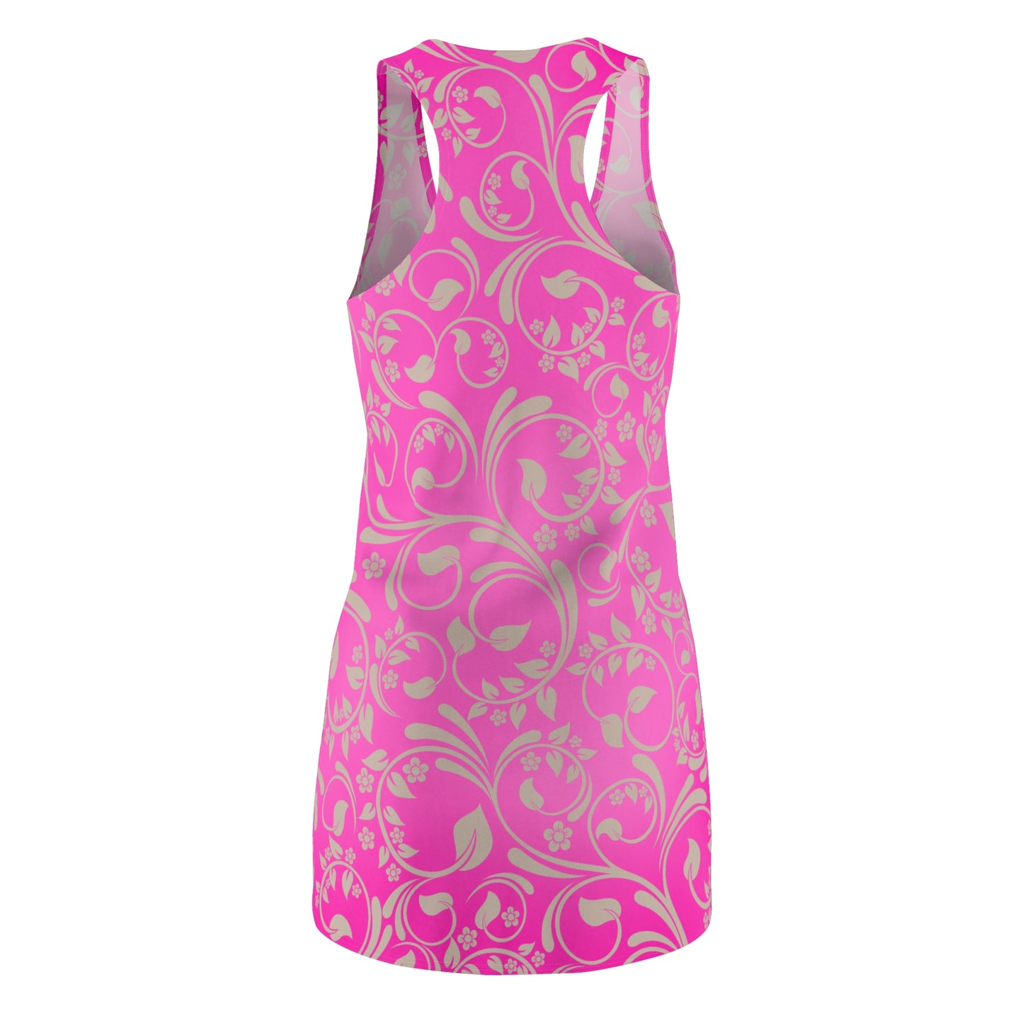Pinkes Racerback Kleid mit floralem Muster & sanftem Farbverlauf