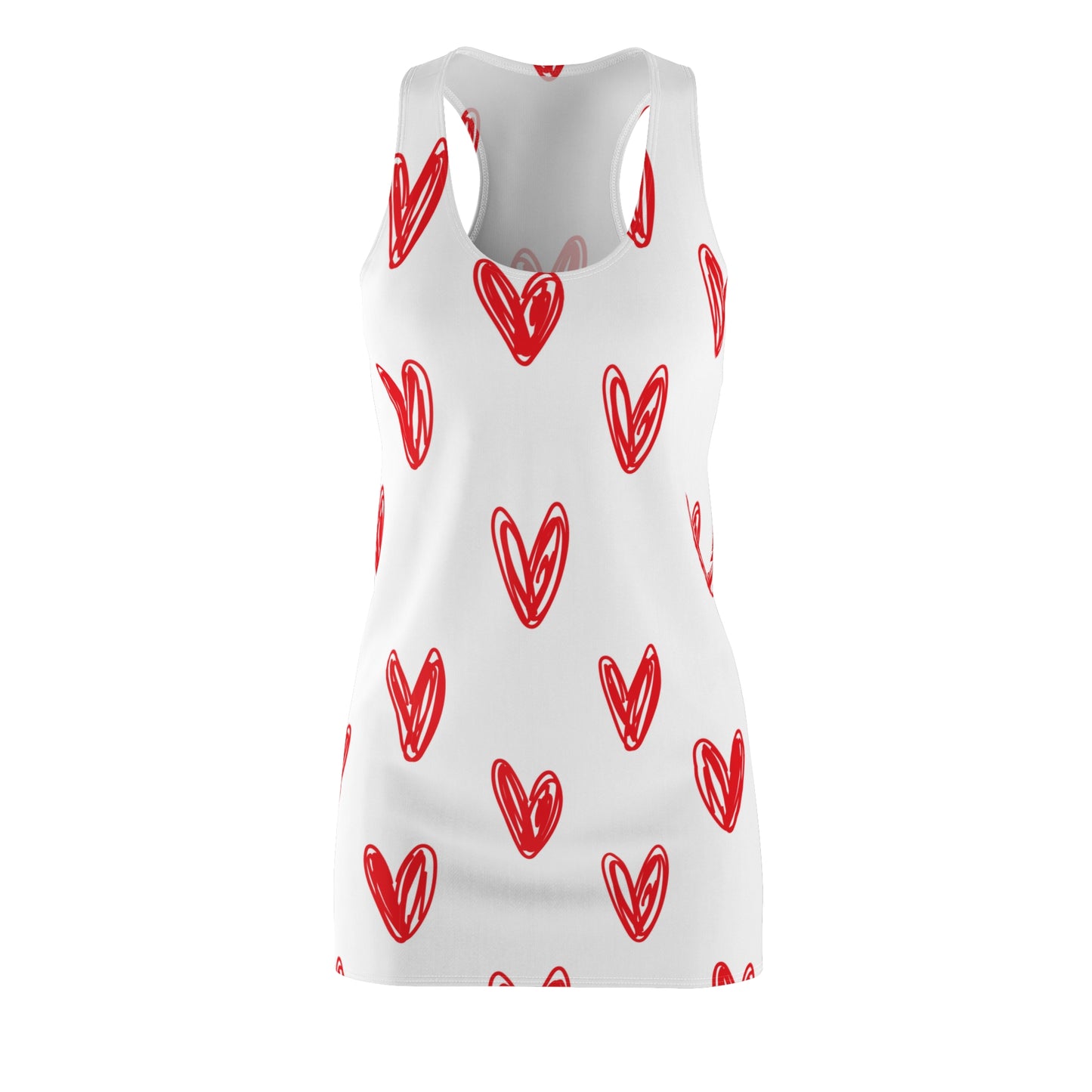 Herz Print Racerback Kleid – Romantisches Sommerkleid