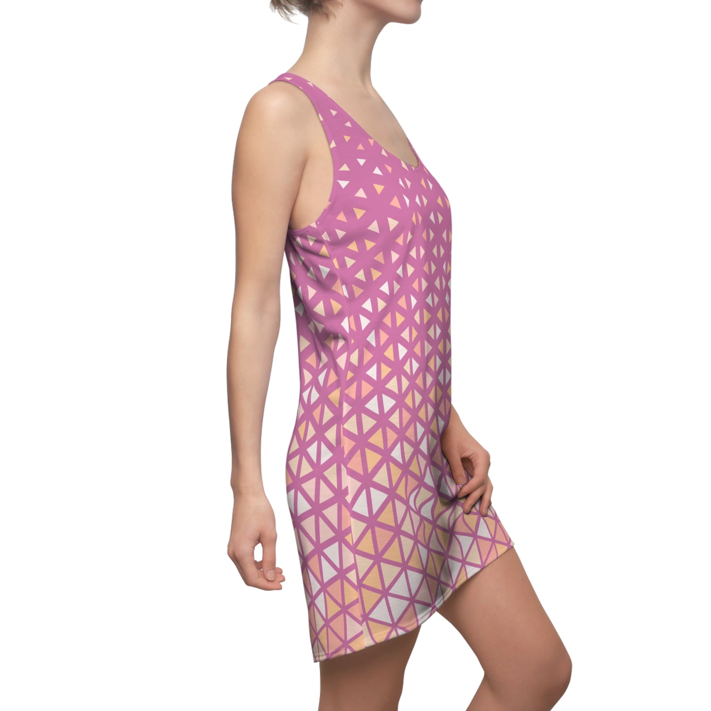 Buntes Dreieck Racerback Kleid – Trendige Sommer Damenmode