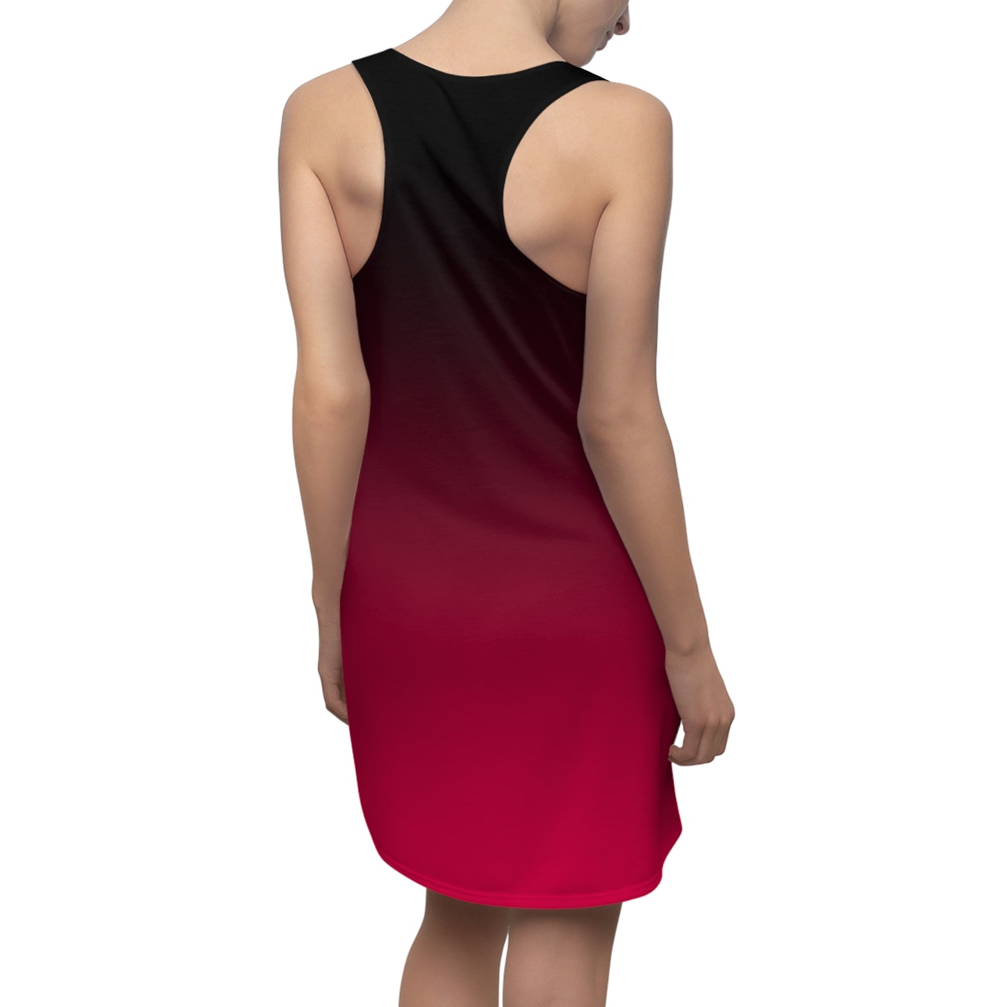 Rotes Racerback Kleid mit pinkem Herz-Cluster Design