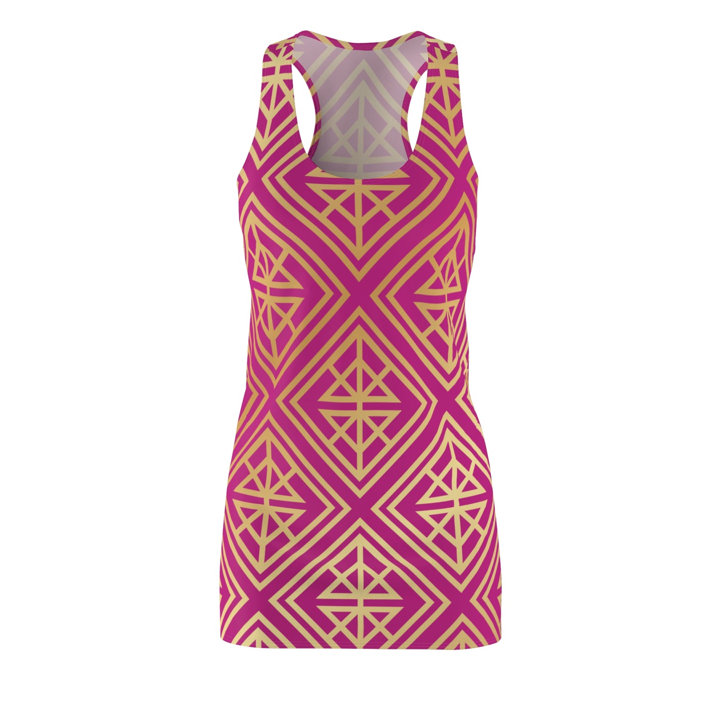 Luxury Racerback Dress mit Geometric Gold Line Muster Pembe