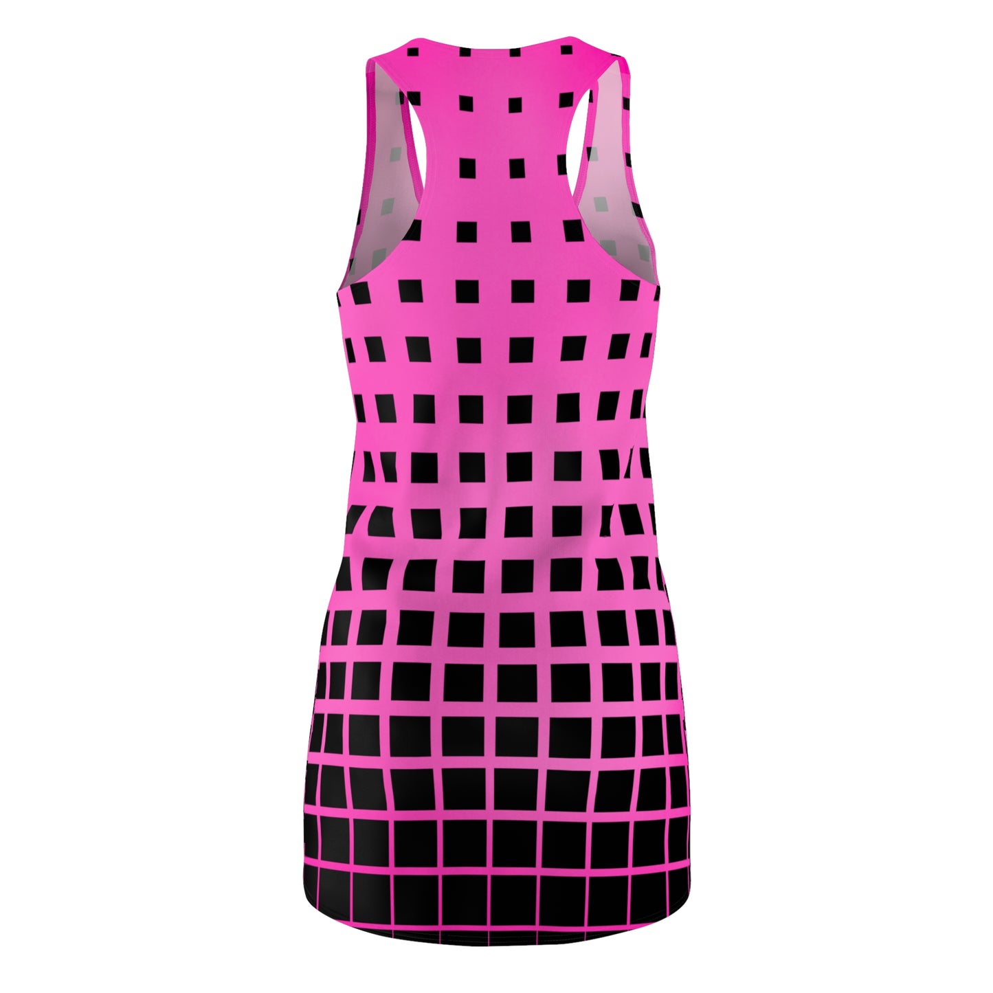 Racerback Kleid mit geometrischem Rastermuster in Pink mit Farbverlauf