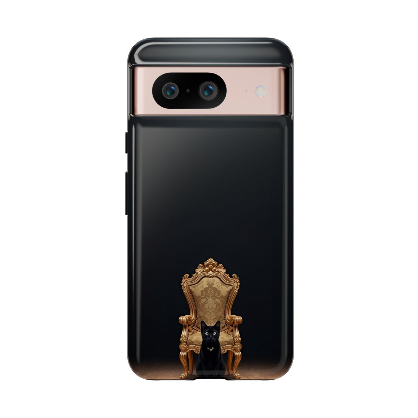 Black Cat on Golden Throne – Premium Phone Case Protective Slim
