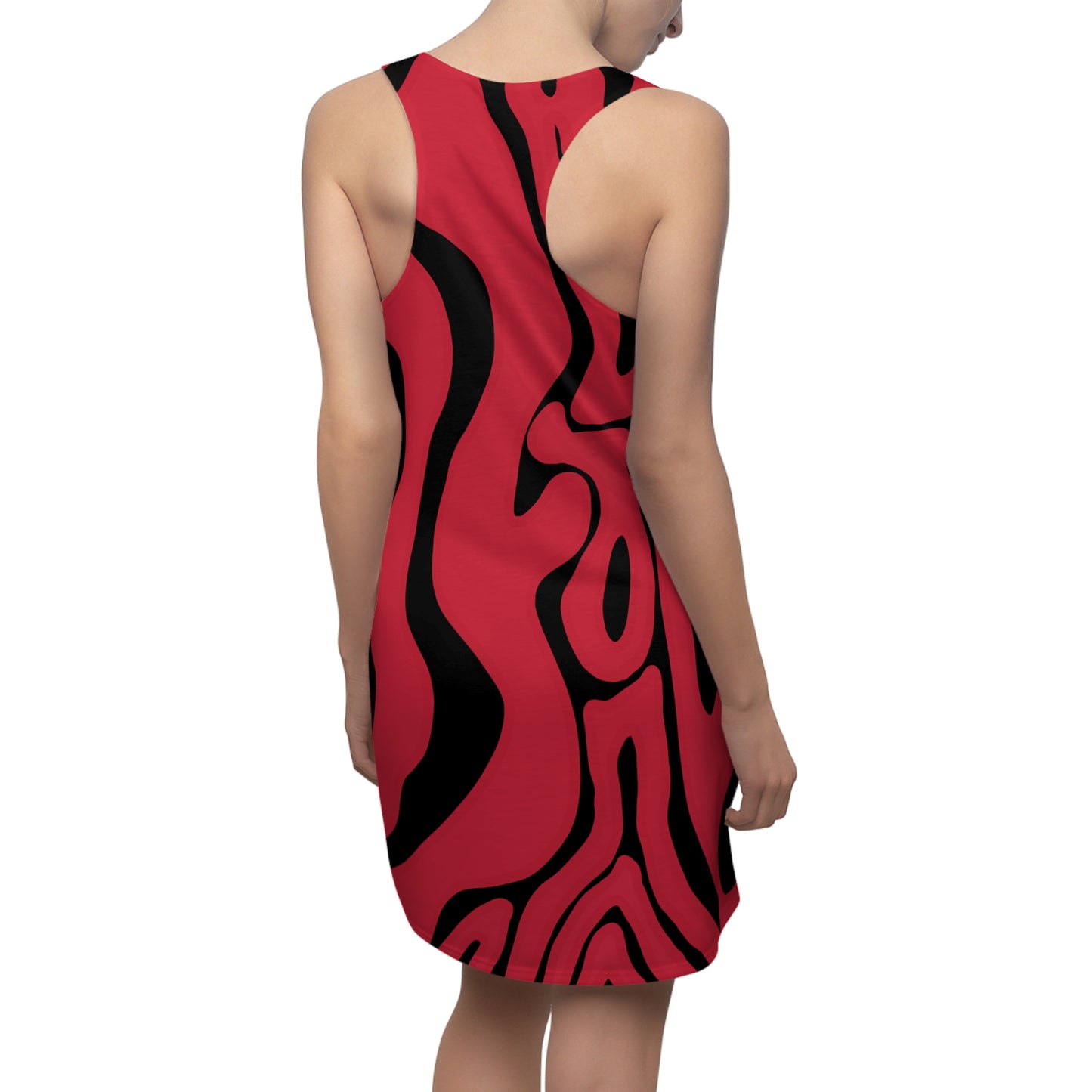 Rot Swirl Racerback Kleid – Abstraktes Sommerkleid