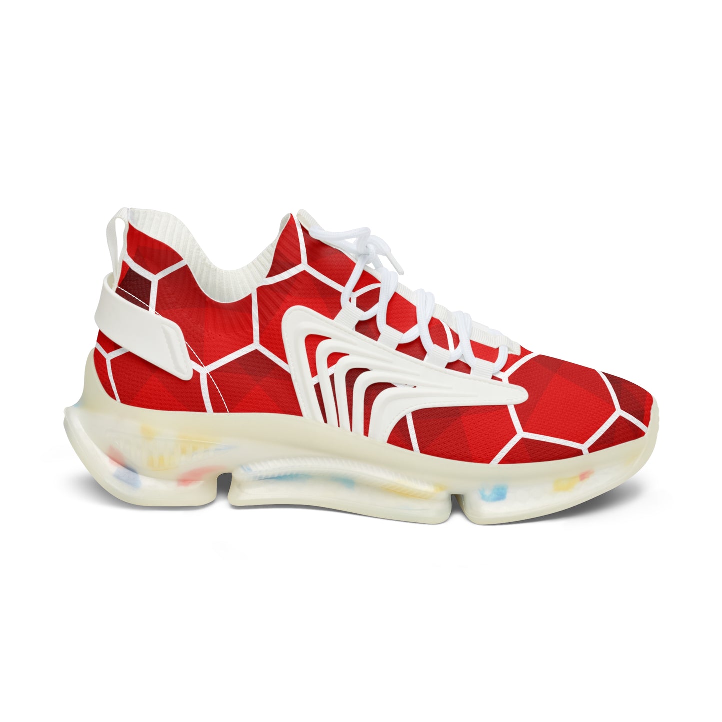 MauserDesign Damen Sneaker Rot Mesh Atmungsaktiv Bequeme Turnschuhe