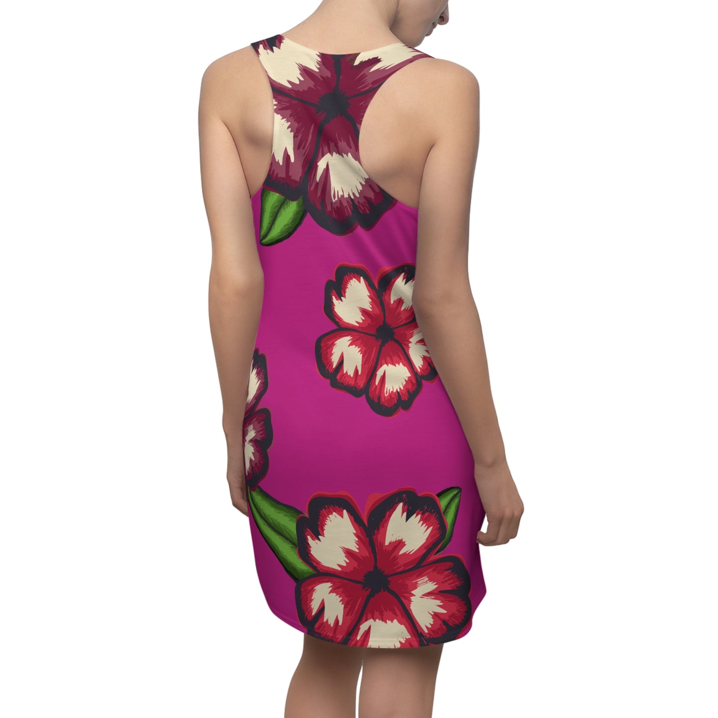 Pinkes Hibiskus Racerback Kleid – Stylishes Sommerkleid