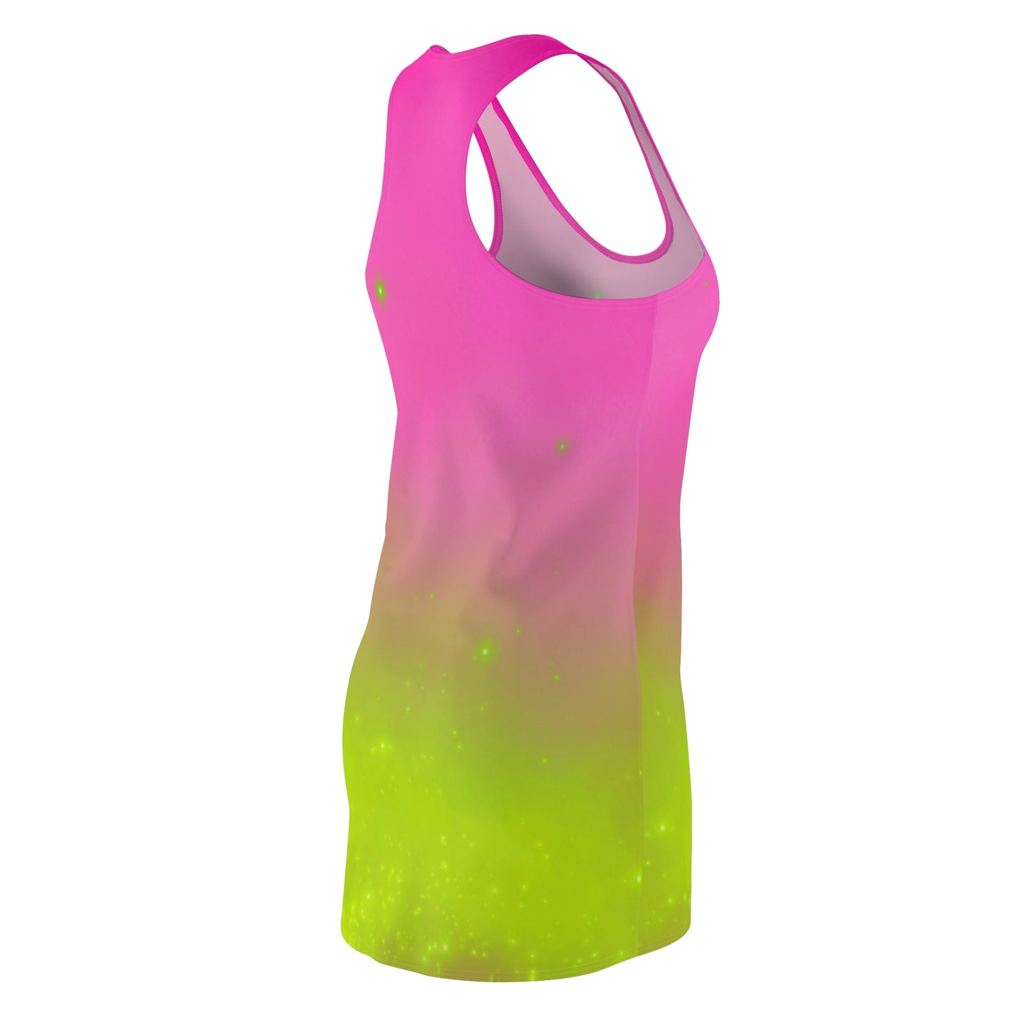 Racerback Kleid mit Pink-Grün Farbverlauf im minimalistischen Design