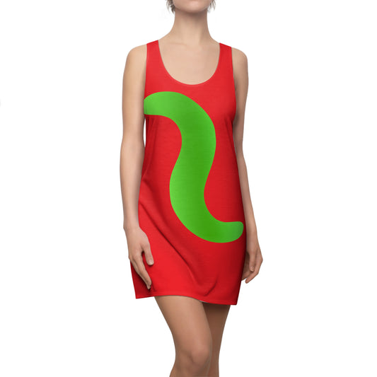 Rot Grün Abstrakt Racerback Kleid – Stylishes Sommerkleid