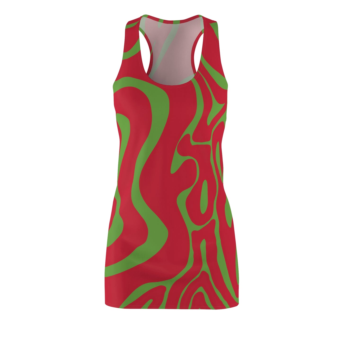 Rot Swirl Racerback Kleid – Abstraktes Sommerkleid