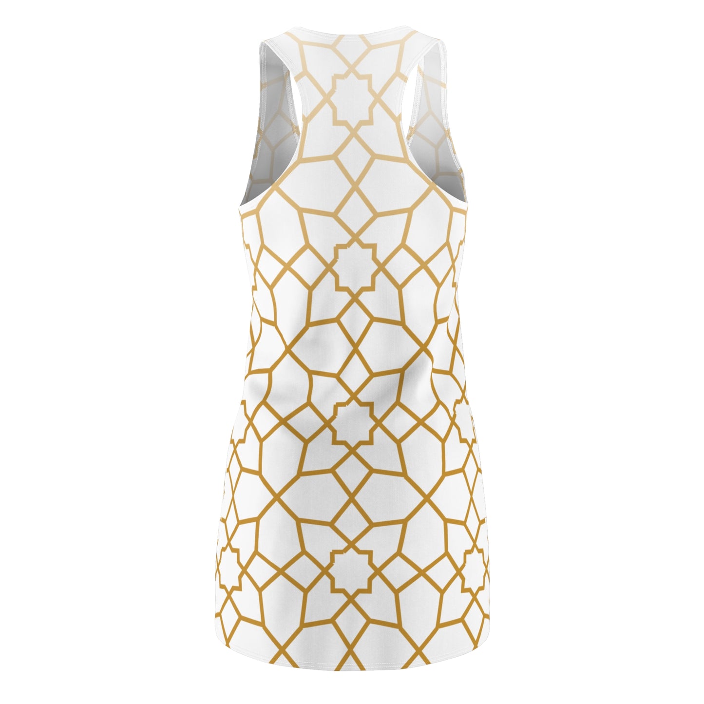 Luxury Racerback Dress mit Golden Mosaic Pattern auf Weiß