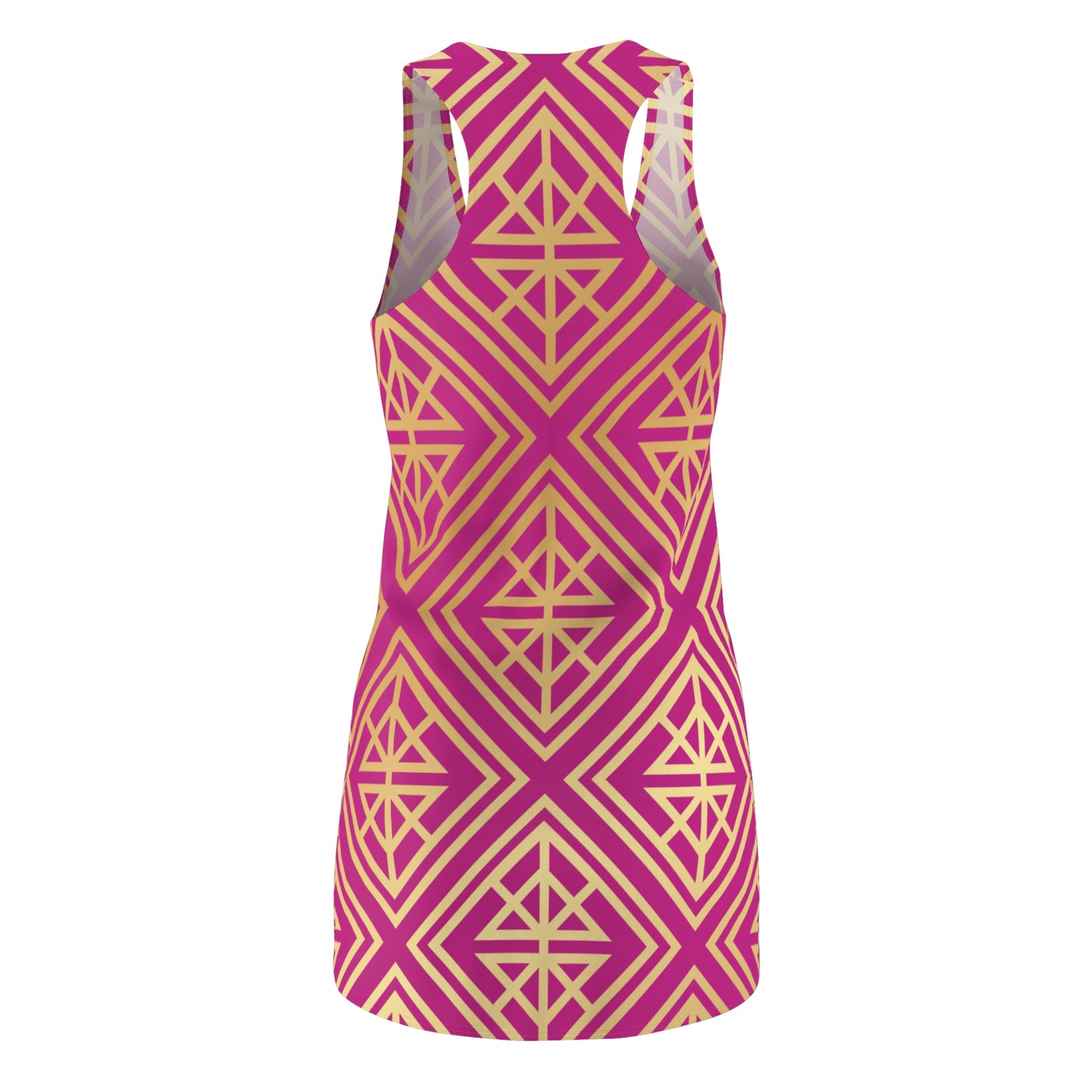 Luxury Racerback Dress mit Geometric Gold Line Muster Pembe