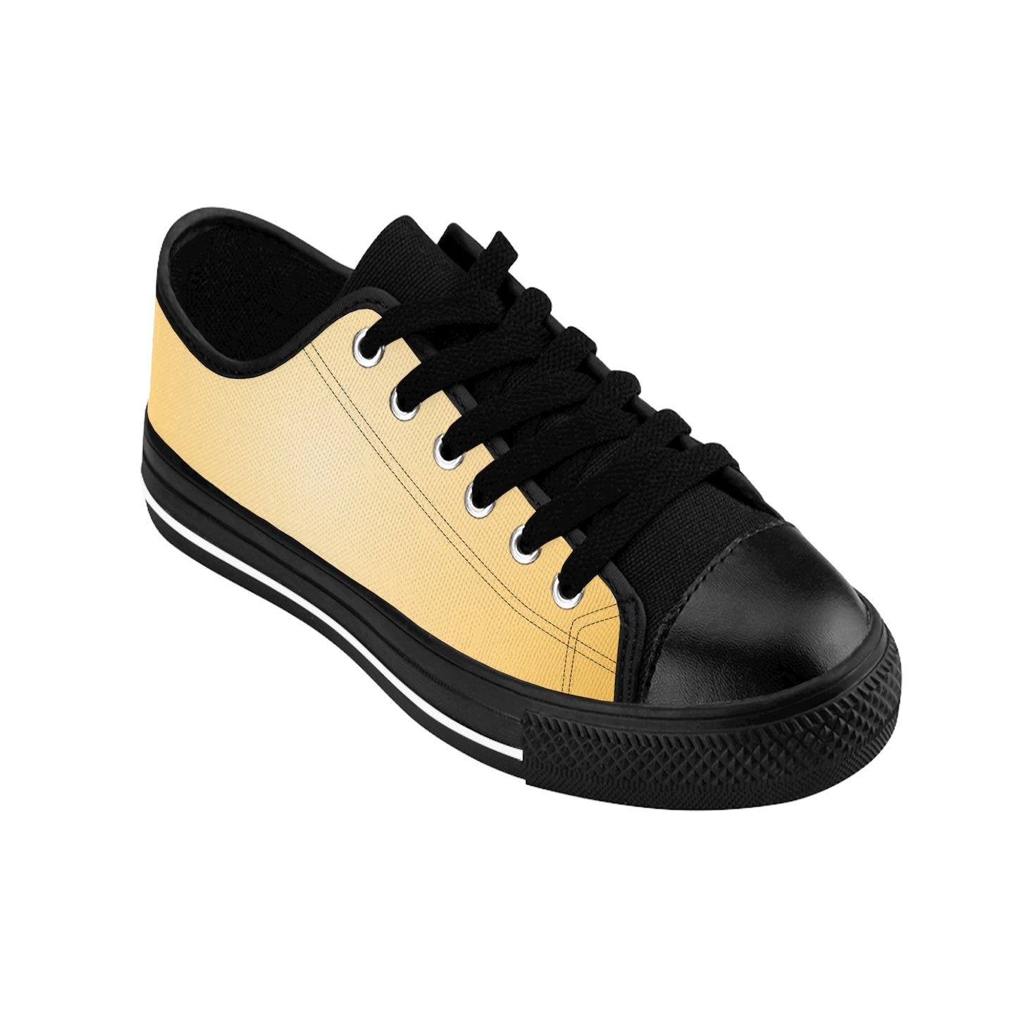 Yellow Gradient Canvas Sneakers Women Casual Lace-Up Shoes