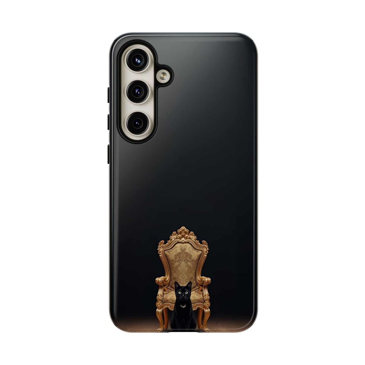 Black Cat on Golden Throne – Premium Phone Case Protective Slim
