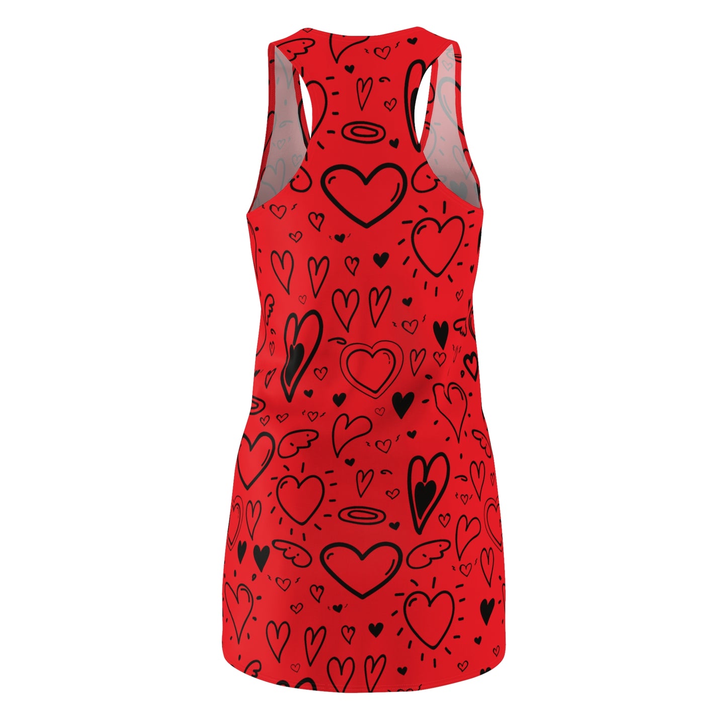 Herz Allover Racerback Kleid – Verspieltes Sommerkleid