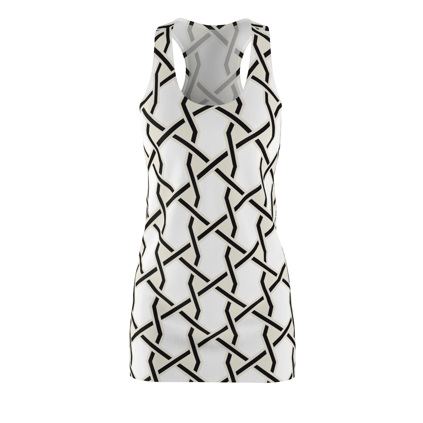 Weißes Racerback Kleid mit geometrischem Muster