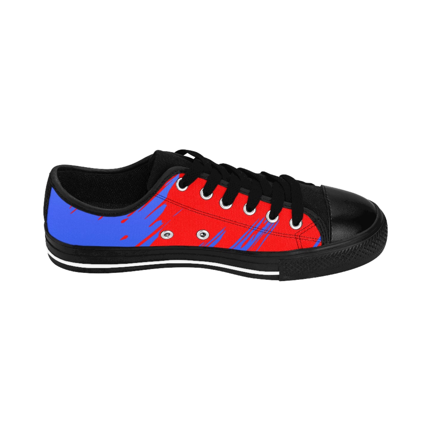 Red Blue Gradient Canvas Sneakers Women Casual Lace-Up Shoes