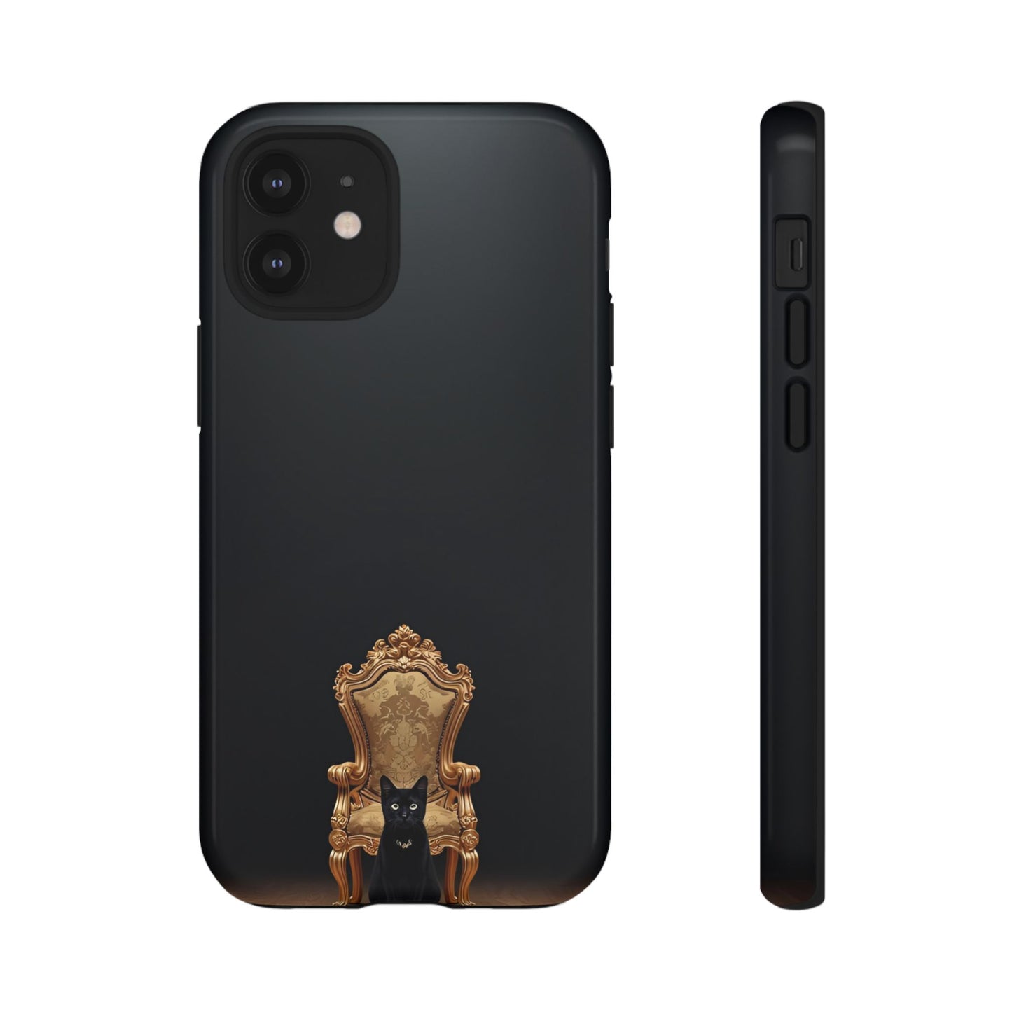 Black Cat on Golden Throne – Premium Phone Case Protective Slim