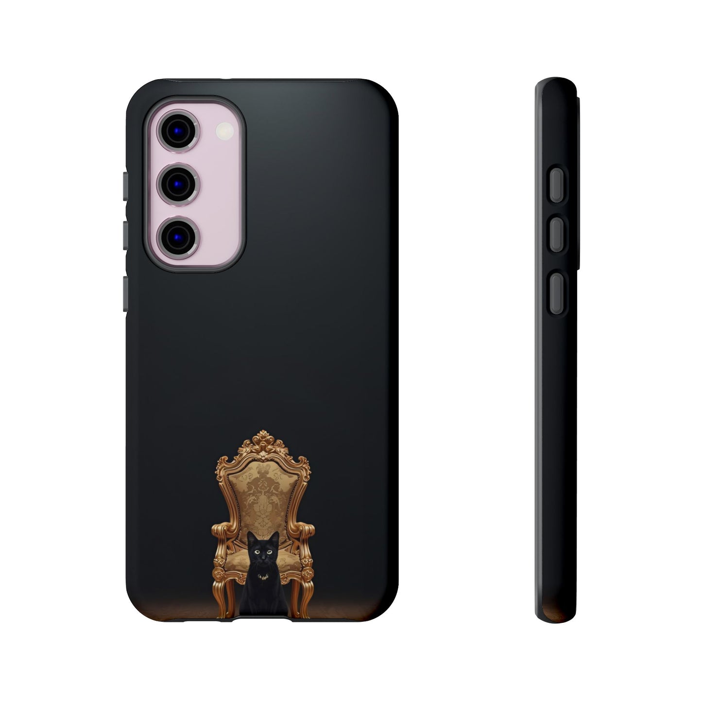 Black Cat on Golden Throne – Premium Phone Case Protective Slim