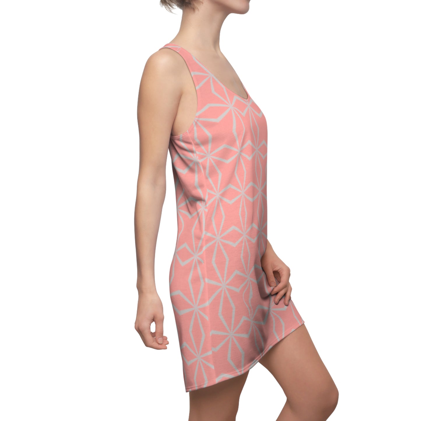 Racerback Damenkleid Sommer – Geometrisches Muster, leicht & bequem