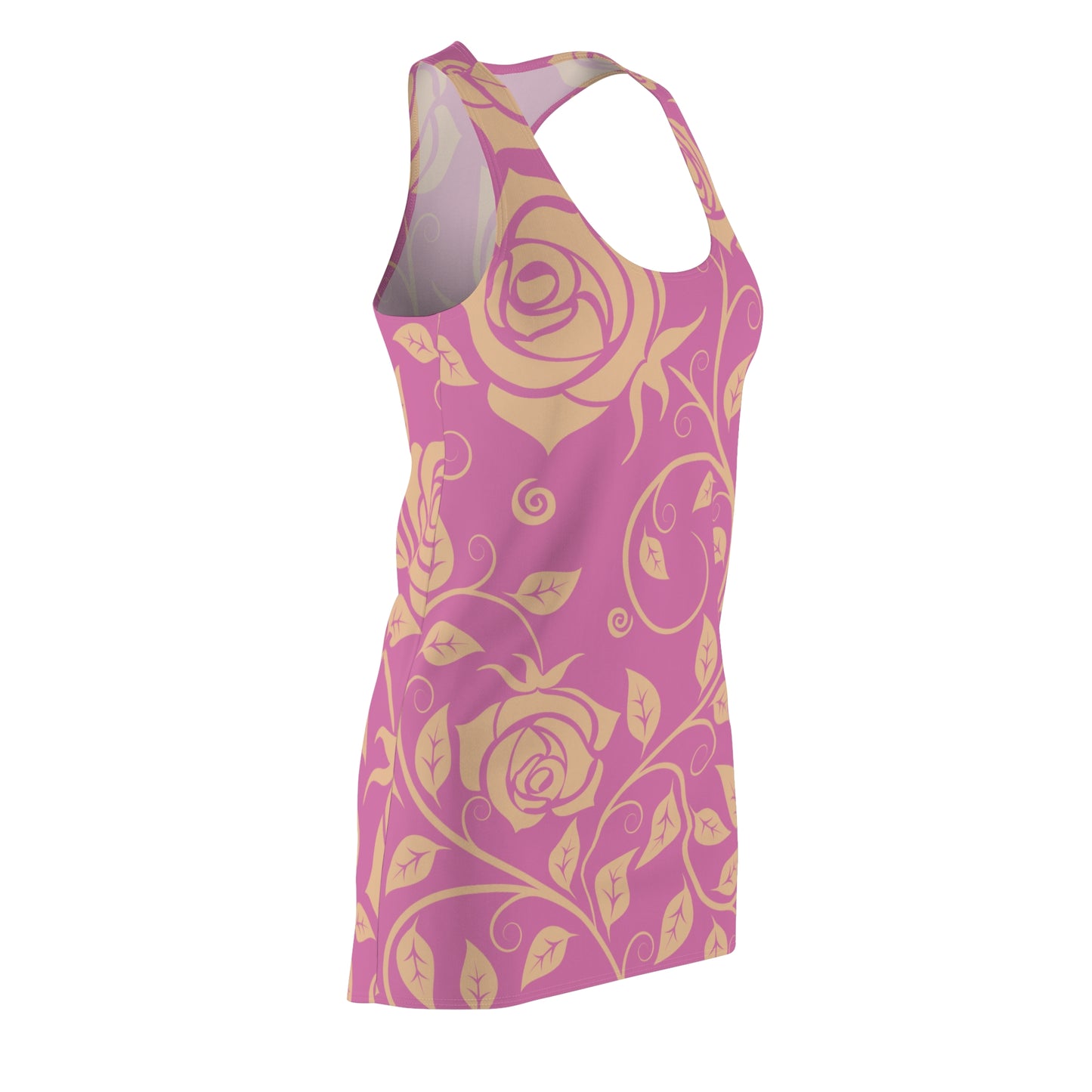 Floral Racerback Kleid Rose – Elegant in Beige & Hellpink