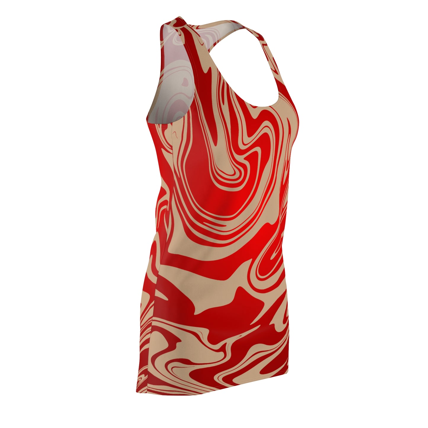 Rot Marmor Racerback Kleid – Trendiges Sommerkleid