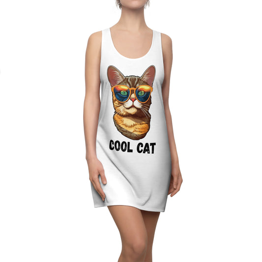 Damen Kleid Cool Cat Racerback Sommer Streetwear Party