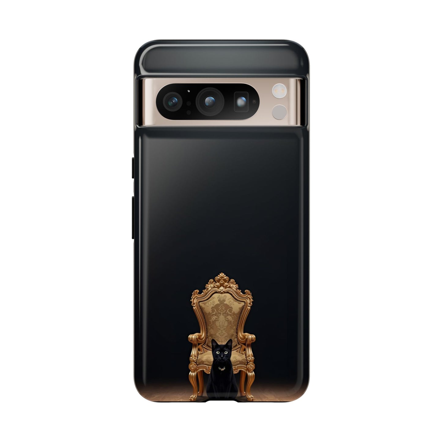 Black Cat on Golden Throne – Premium Phone Case Protective Slim