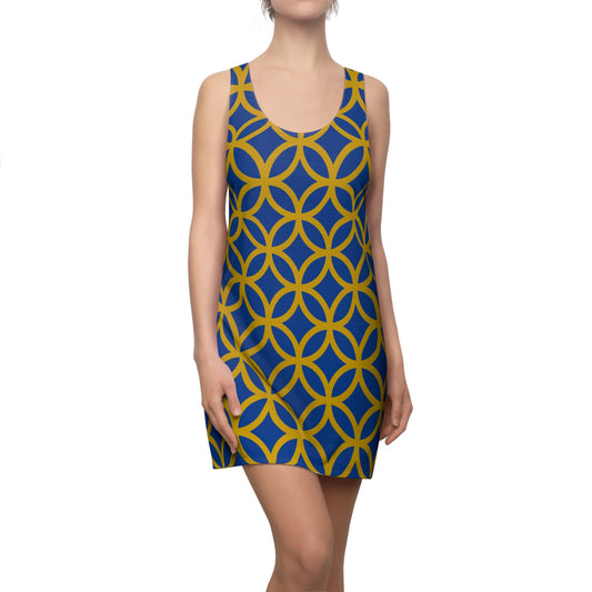 Luxury Racerback Dress mit Modern Circle Pattern Design