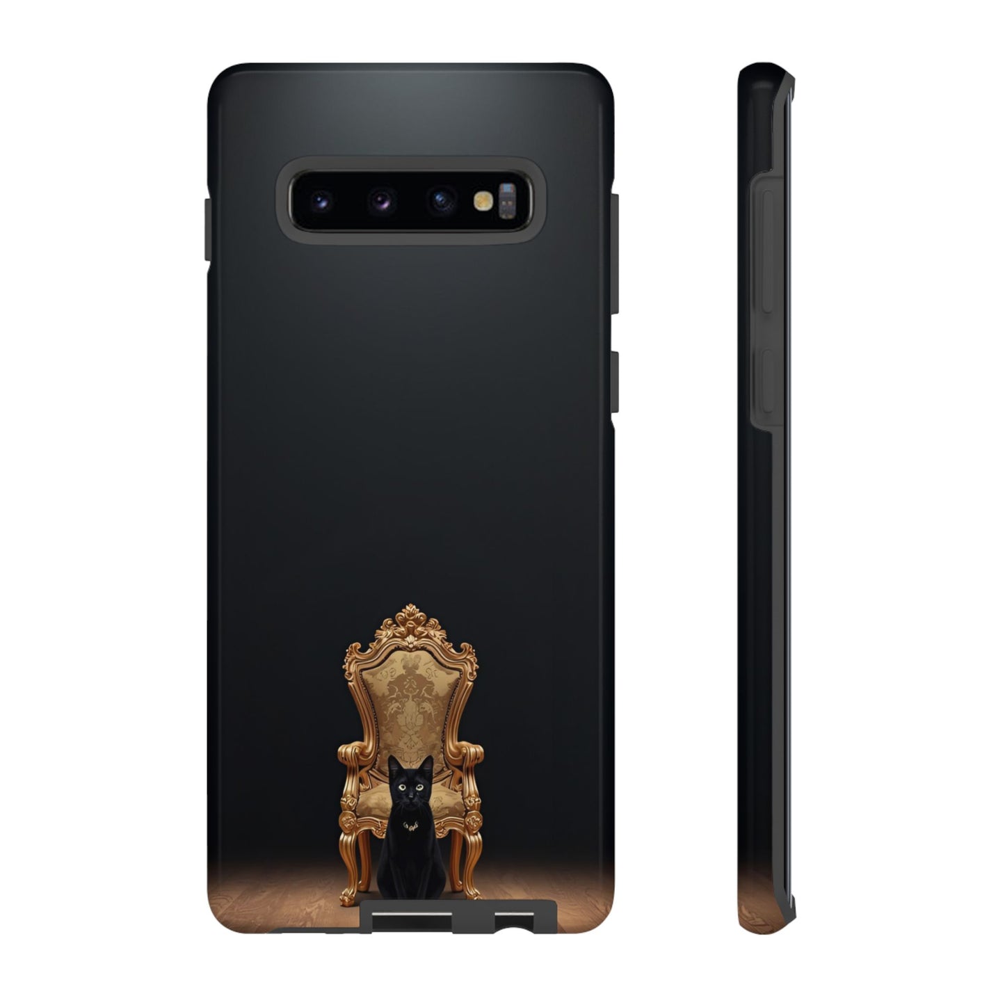 Black Cat on Golden Throne – Premium Phone Case Protective Slim