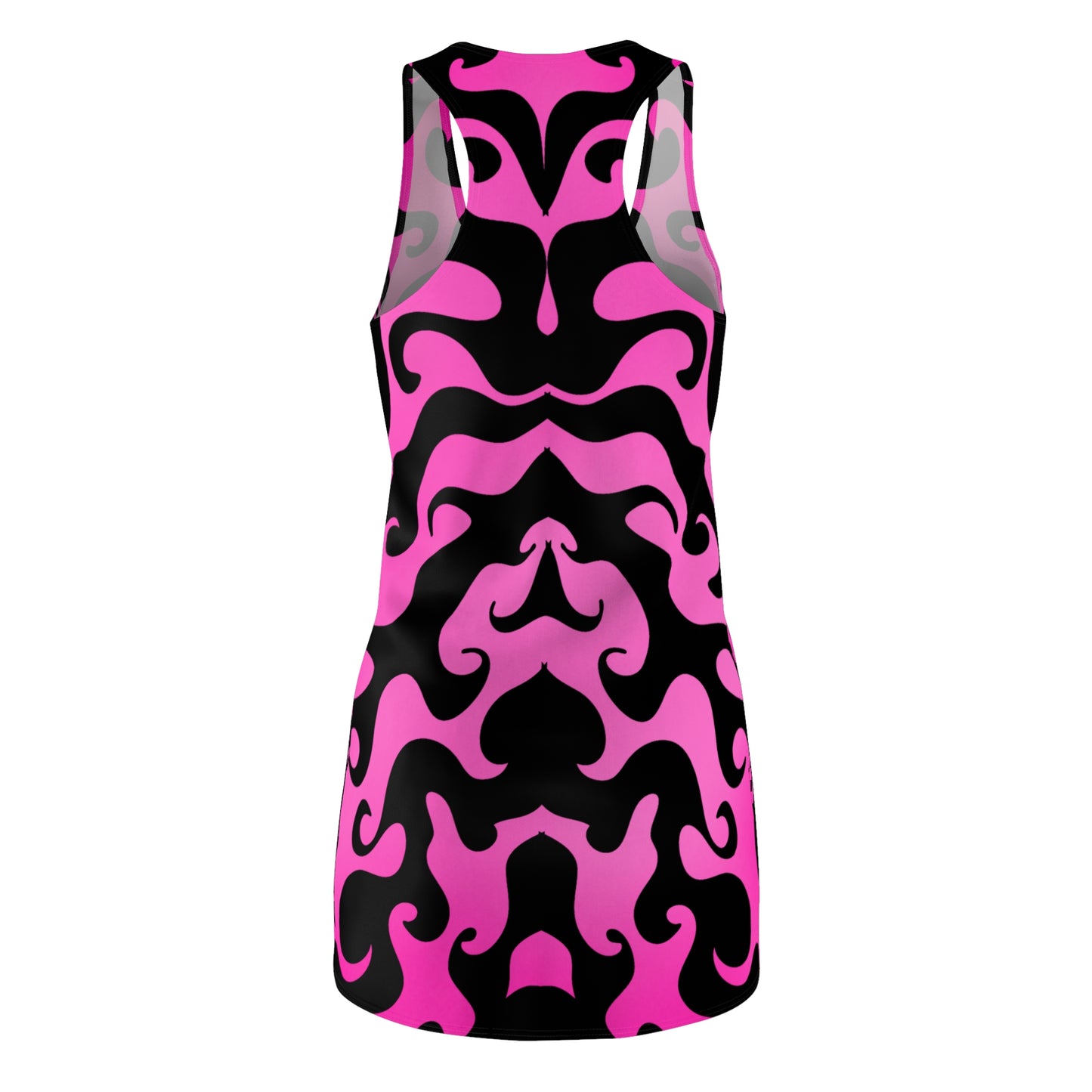 Racerback Kleid mit pinkem Farbverlauf und abstraktem Ornament-Muster