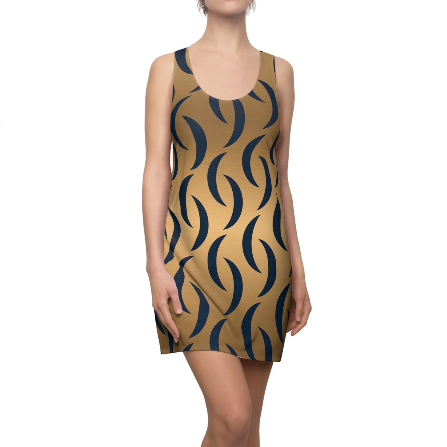 Geometric Racerback Dress mit Modernem Wellenmuster für Damen