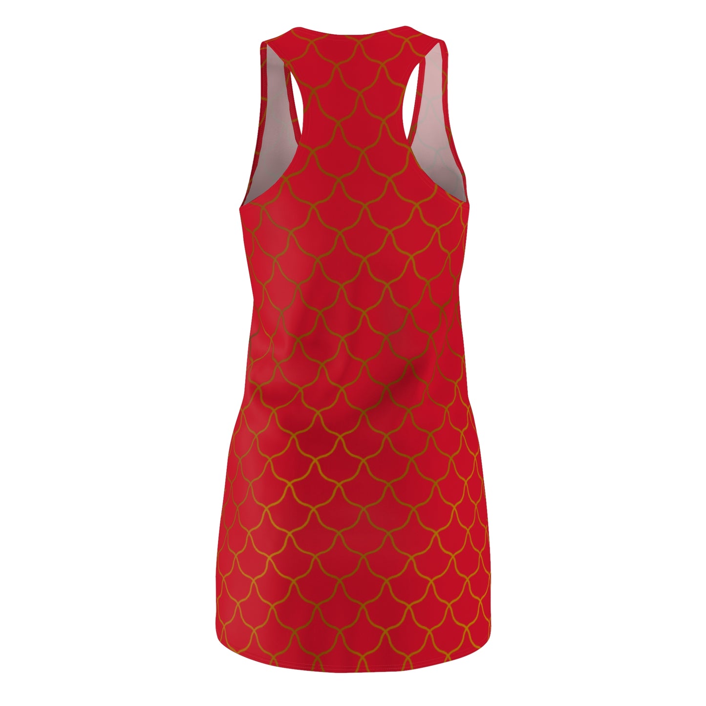Luxury Racerback Dress mit Elegantem Goldmuster Red