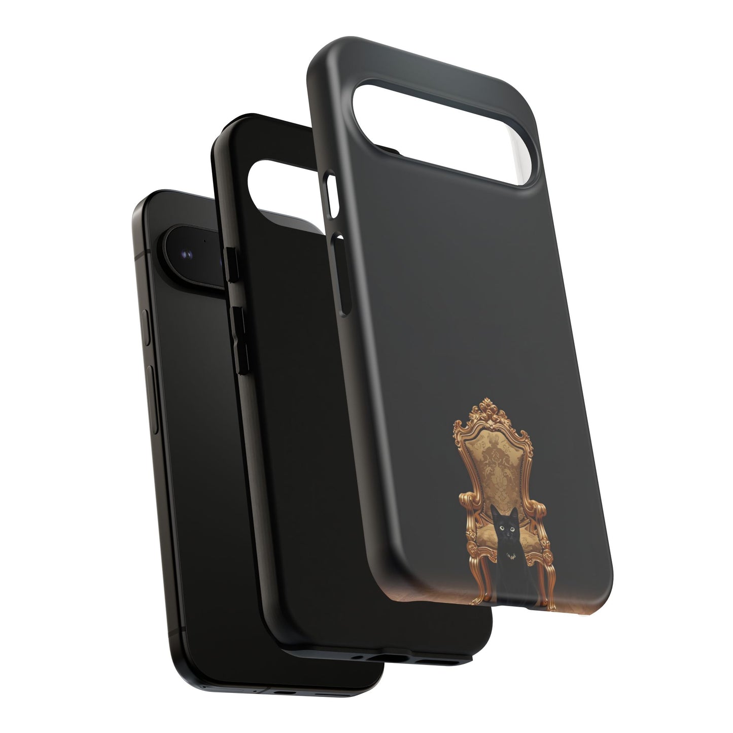 Black Cat on Golden Throne – Premium Phone Case Protective Slim