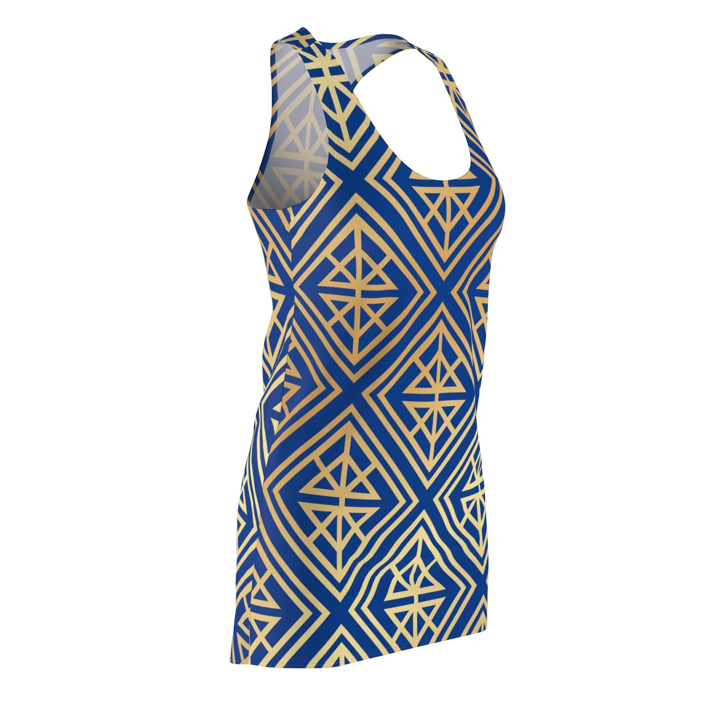 Luxury Racerback Dress mit Geometric Gold Line Muster Mavi