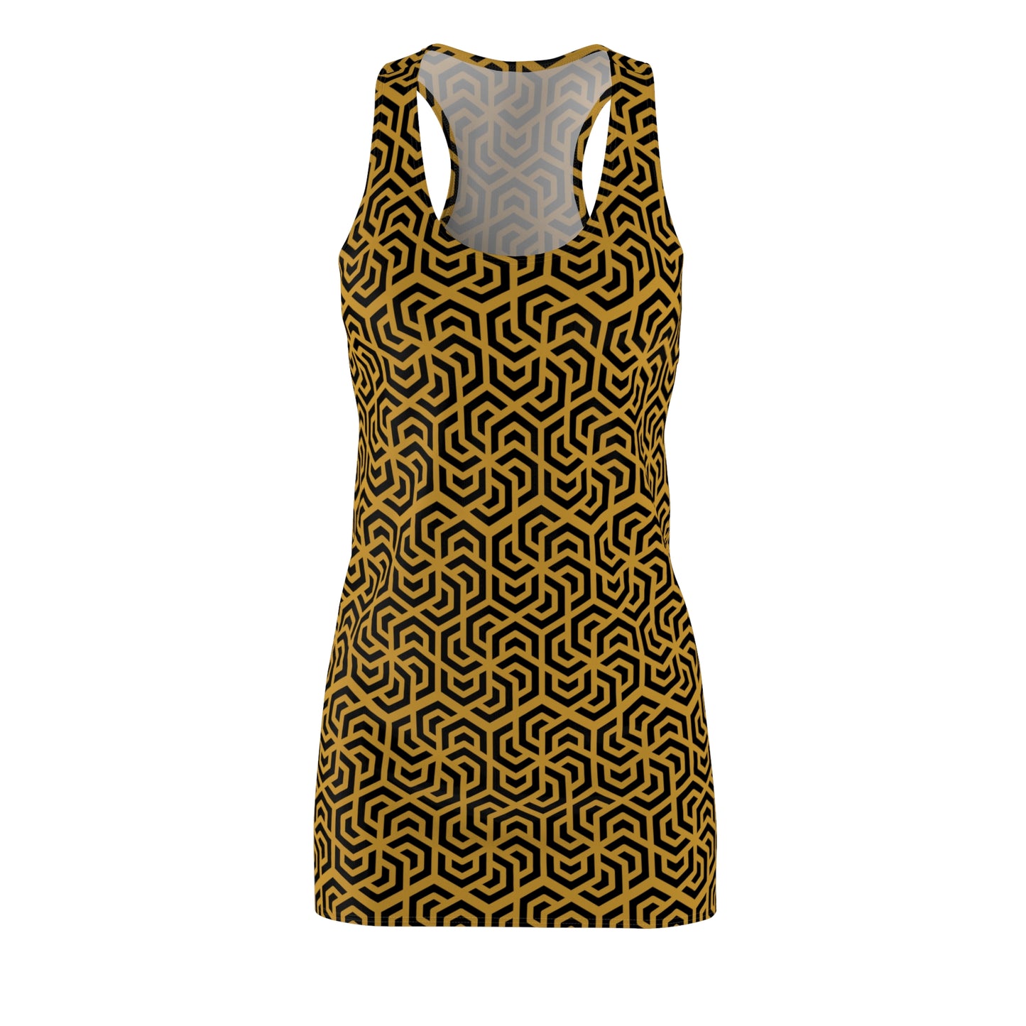 Luxury Racerback Dress mit Modern Geometric Maze Pattern